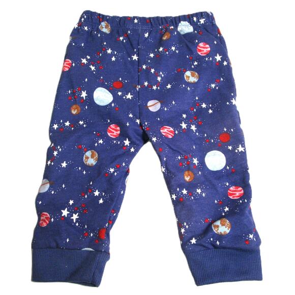 Cat & Jack Baby Pants Size 3M–6M Blue with Planets & Stars Soft Cotton Blend - Picture 1 of 4